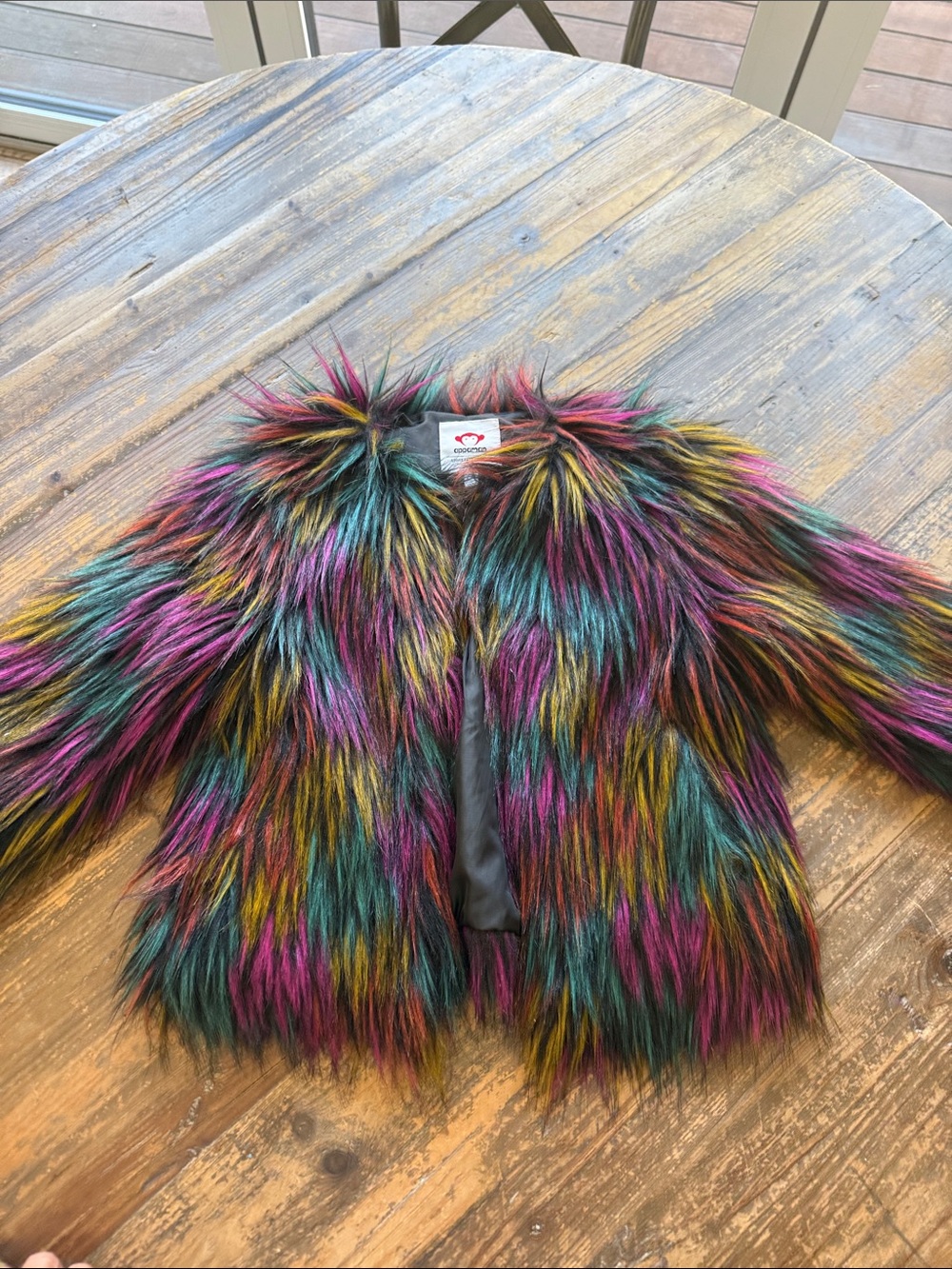 Girls appaman Multi-Color Faux Fur Jacket